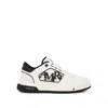 Amiri White Low Top Sneakers With Logo Patch On The Side And Contrasting Heel With Logo Lettering In Leath