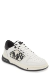Amiri Men White Low Top Sneakers With Logo Patch On The Side And Contrasting Heel With Logo Letterin In White Black