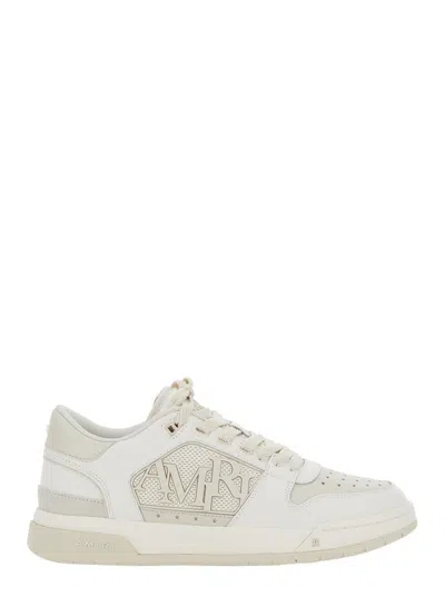 AMIRI WHITE LOW TOP SNEAKERS WITH LOGO LETTERING IN LEATHER MAN