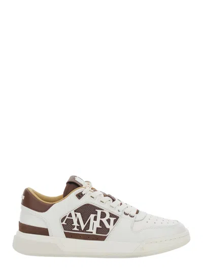 Amiri Classic Low White Sneaker With Maxi Logo On The Side And Tone-on-tone Ma Quad Motif In Leather Man