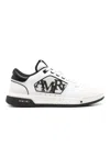Amiri Men White Low Top Sneakers With Logo Patch On The Side And Contrasting Heel With Logo Letterin