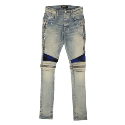 Pre-owned Amiri Clay Indigo Plaid Mx2 Jeans Size 32 $1430 In Clayindigo