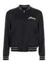 Amiri Men Black Jacket With Logo On The Front And Back In Tech Fabric Man In Black