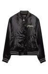 Amiri Men Black Jacket With Logo On The Front And Back In Tech Fabric Man In Black
