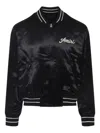 Amiri Men Black Jacket With Logo On The Front And Back In Tech Fabric Man In Black