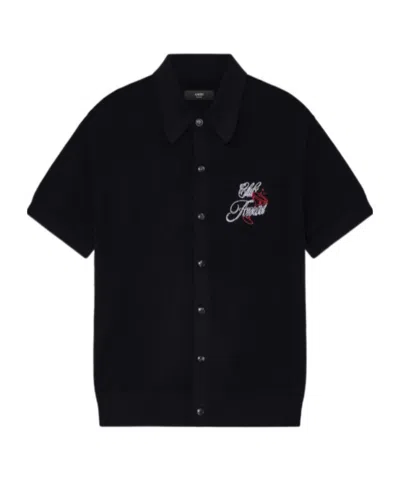 Amiri Club  Crochet Shirt In Black