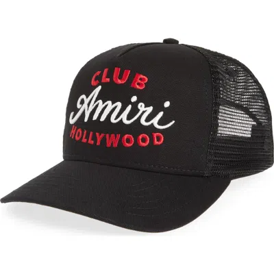 AMIRI CLUB AMIRI EMBROIDERED TRUCKER HAT