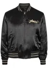 Amiri Men Black Jacket With Logo On The Front And Back In Tech Fabric Man In Black