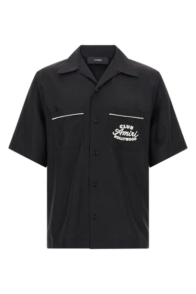 Amiri Club Shirt With Chest Pocket And Piping In Black