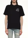 Amiri Black Crewneck T-shirt With Logo Lettering On The Front And Maxi Logo Print On The Rear In Cotton Ma In Black