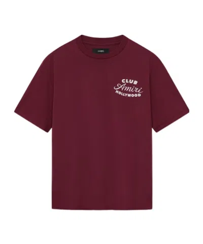Amiri Club  Tee In Burgundy