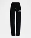 Amiri Club  Velour Straight-leg Sweatpants In Black
