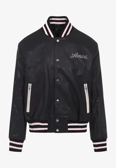 AMIRI CLUB LEATHER BOMBER JACKET
