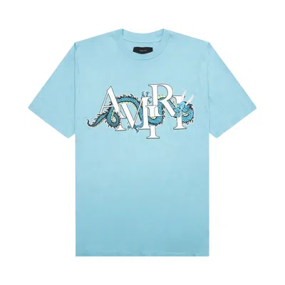 Pre-owned Amiri Cny Dragon Tee 'air Blue' | Men's Size Xxl