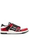 Amiri Skel Top Low Red Sneakers With Skeleton Patch In Leather Man