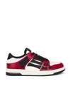 Amiri Skel Top Low Red Sneakers With Skeleton Patch In Leather Man In Red