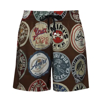 Pre-owned Amiri Coasters Swim Trunk 'chocolate' | Brown | Men's Size Xxl