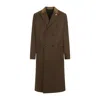Amiri Wool Blend Double-breasted Coat With Suede Collar For Men