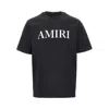 Amiri Men Black Crewneck T-shirt With Logo Lettering Print On The Front In Cotton Man In Black