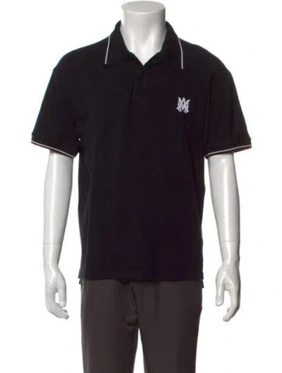 Pre-owned Amiri Collar Short Sleeve Polo Shirt In Black