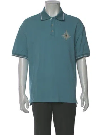 Pre-owned Amiri Collar Short Sleeve Polo Shirt In Blue