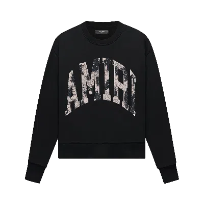 Pre-owned Amiri Collegiate Logo Crew 'black'