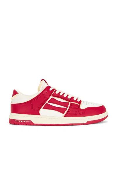 Amiri Collegiate Skeleton Top Low Sneaker In Red & White