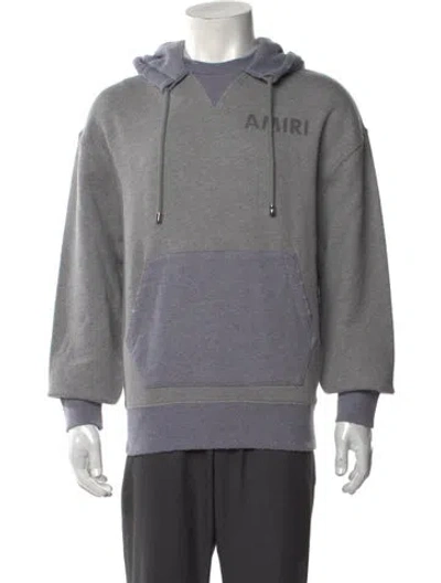 Pre-owned Amiri Colorblock Pattern Crew Neck Hoodie W/ Tags In Gray