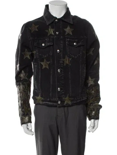 Pre-owned Amiri Colorblock Pattern Denim Jacket W/ Tags In Gray