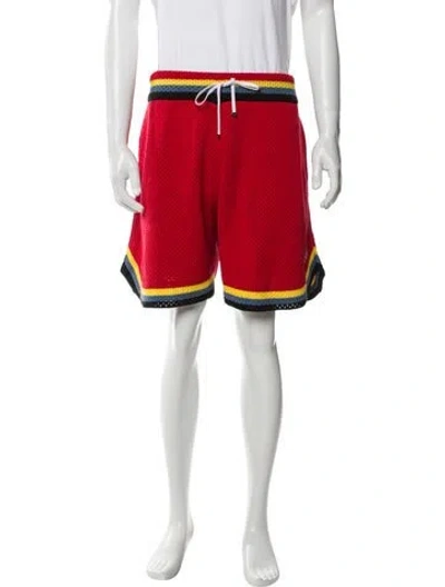Pre-owned Amiri Colorblock Pattern Denim Shorts In Red