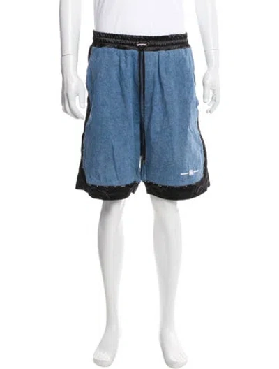 Pre-owned Amiri Colorblock Pattern Jogger Shorts In Blue