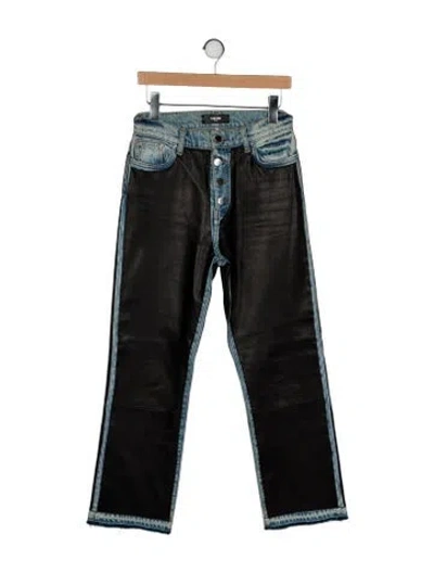 Pre-owned Amiri Colorblock Pattern Straight Leg Pants In Black