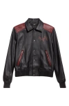 AMIRI AMIRI COLORBLOCK STAGGERED LOGO LEATHER JACKET
