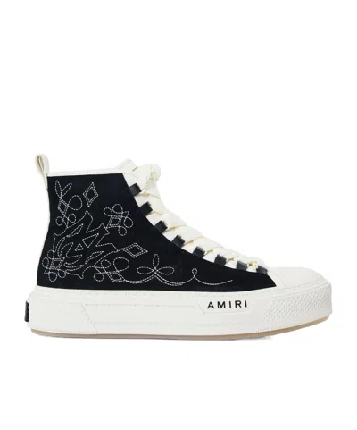 Amiri Color-blocked High-top Casual Shoes In Black
