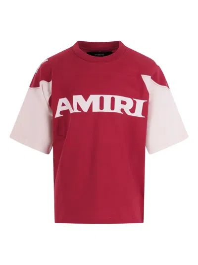 Amiri Kids' Colour-block T-shirt In Burgundy