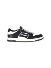 Amiri Skel Sneakers In White And Black Leather In Black