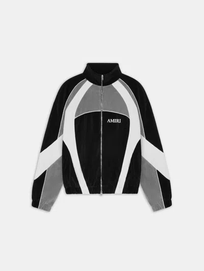 Amiri Contrast Piping Logo Embroidered Sweater - Size M In Black