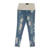 Amiri Contrast With Leather Bleach Indigo White Skinny Jeans In Blue