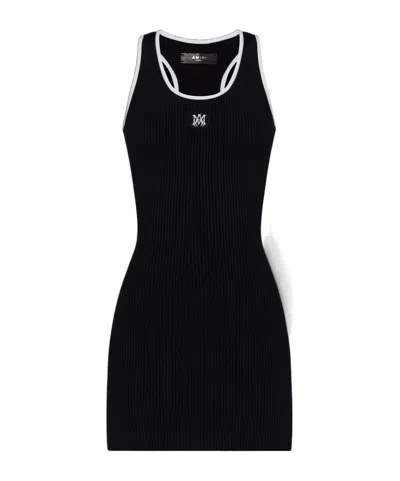 AMIRI CONTRASTING-TRIM RIBBED-KNIT MINIDRESS