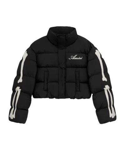 Amiri Bone Pattern Down Jacket In Black