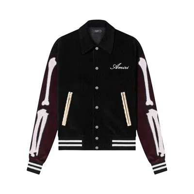 Pre-owned Amiri Corduroy Bones Varsity Jacket 'black' | Men's Size 48