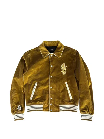 Amiri Corduroy Logo-patch Jacket In Yellow