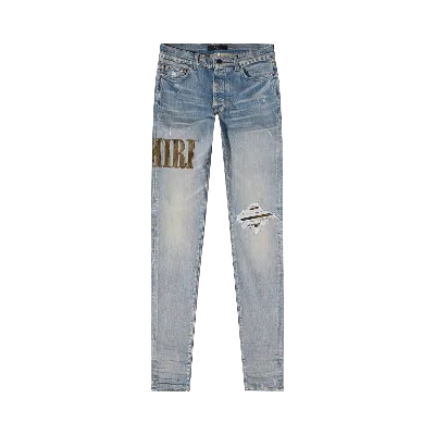 Pre-owned Amiri Core Appliqué Jean 'clay Indigo' In Blue