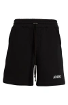 Amiri Black Cotton Short With Logo In Black
