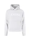 Amiri Hooded Kangaroo Pocket Ribbed Cuffs Sweater In Gray