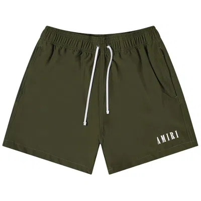 Pre-owned Amiri Core Logo Swim Trunk 'olive Green' | Men's Size S