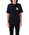 Amiri Black Crewneck T-shirt With Logo Print On The Front And Logo Lettering On The Rear In Cotton Man