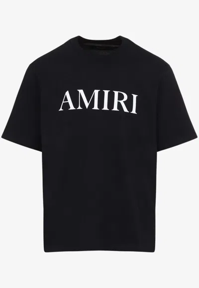 Amiri Cotton T-shirt With Logo Print In Black