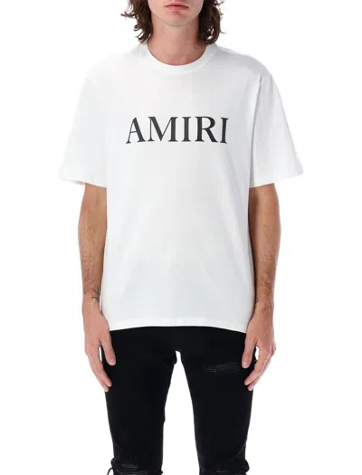 Amiri Cotton Crew Neck T-shirt With Contrasting Logo Detail In White