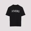 Amiri Men Black Crewneck T-shirt With Logo Lettering Print On The Front In Cotton Man In Multi